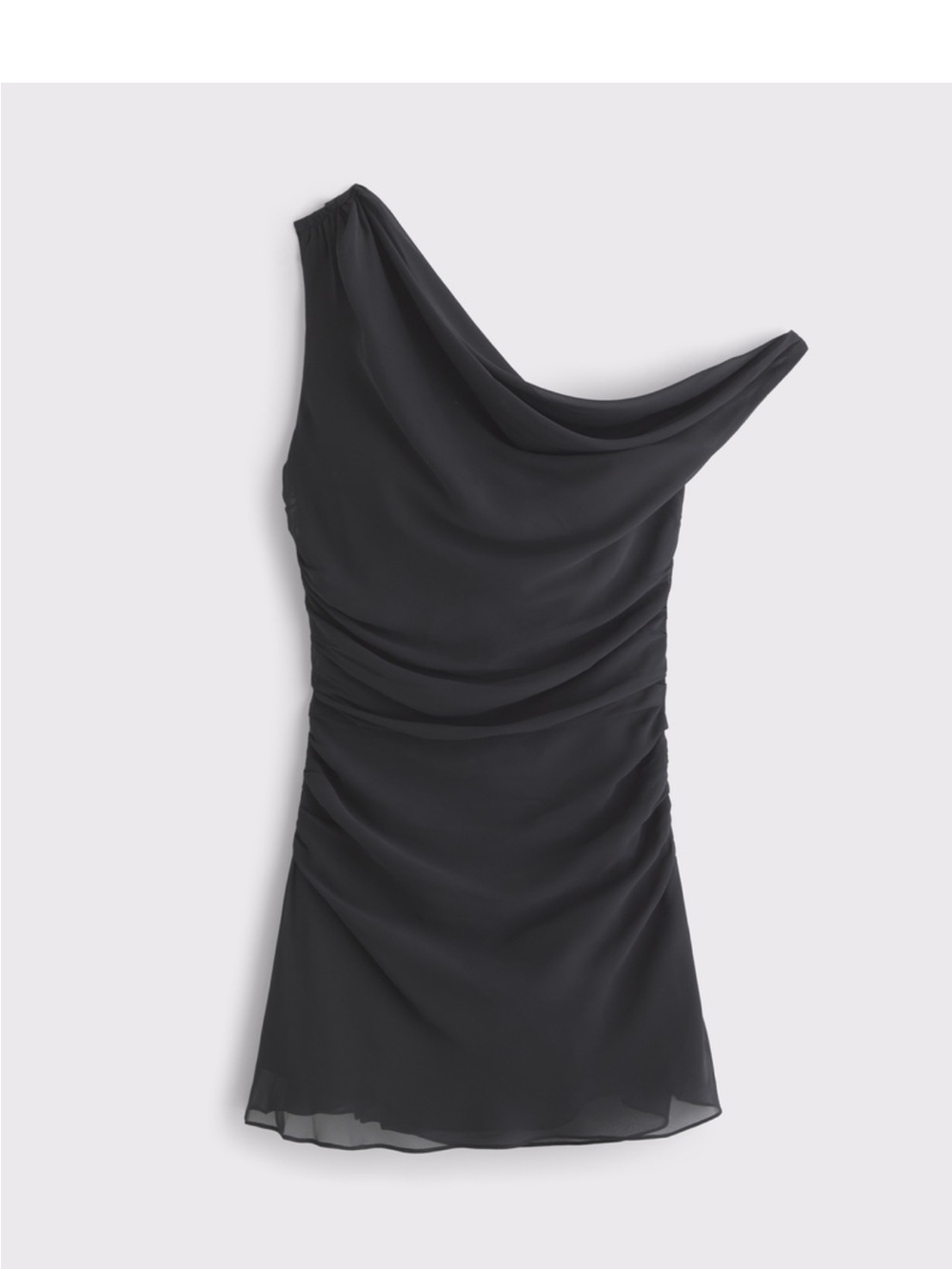 NWT Abercrombie & Fitch, Women's Black One-Shoulder Ruched Dress
